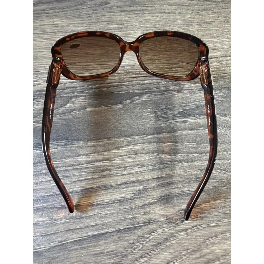 JM New York +3.00 Bifocal Reading Sunglasses Tortoise Brown Tint Oversized Women